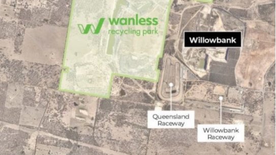 The proposed Wanless Recycling Centre over a series of mine voids at Ebenezer at Ipswich. 