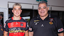 Mal Meninga and Zane Murray after signing his contract.