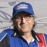 Former drag racer Maurice Fabietti  with his Pro Slammer Monaro