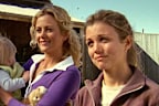 The late Rachael Carpani pictured with Bridie Carter (right) in McLeod’s Daughters Season 4.
