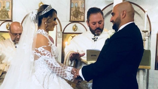 Joseph and Francheska Bechara on their wedding day.