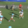 Maika Sivo  hits AJ Brimson high.