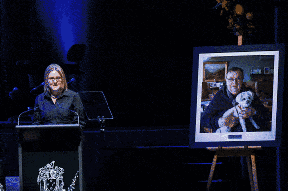 Harold Mitchell’s state memorial service at Hamer Hall on Monday.