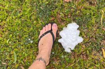 The hail is the largest recorded in Australian records. 