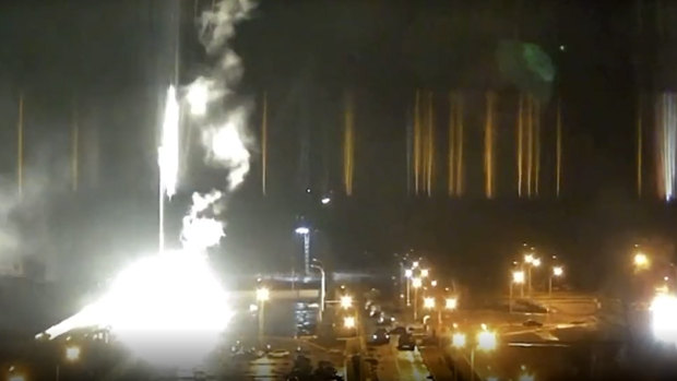 Europe’s largest nuclear power plant, in Ukraine, on fire following an attack from Russian troops.