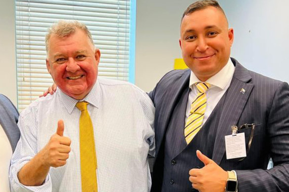 Ralph Babet, right, with former UAP parliamentary leader Craig Kelly.