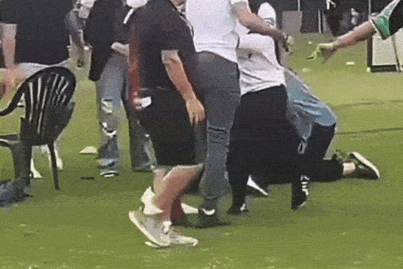 Five people were charged after the fracas.