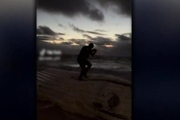 A video was posted to Tiktok of a teenager dancing on the whale carcass at South City Beach.