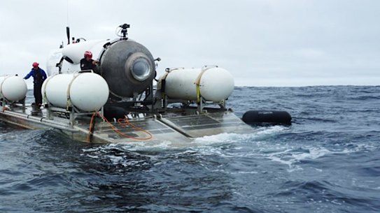 OceanGate expeditions submersible, the Titan, in the North Atlantic. 