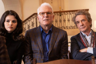 Selena Gomez, Steve Martin and Martin Short in Only Murders in the Building.