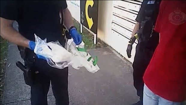 Police officers found a bag of crystal Meth in a car while stopping the driver in Brisbane's northern suburb of Taigum.