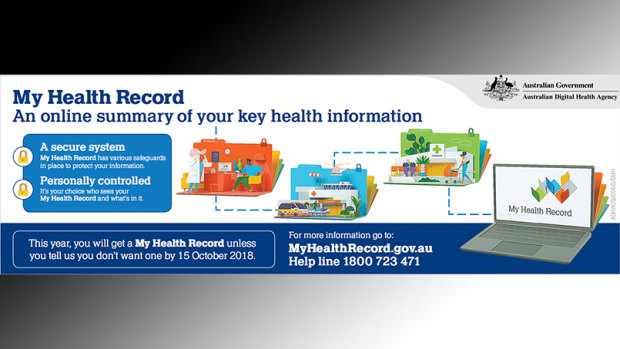 A My Health record advertisement.