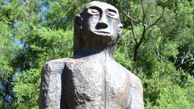 The Kilcoy yowie statue has been replaced, with the wooden creature switched for a more durable fibreglass model. 