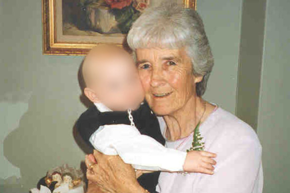 Jean Harrison, 83, seen with one of her great-grandchildren, died after a suspected hit-and-run in Sydney's south-west in 2015.