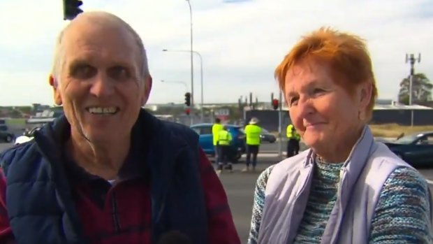Kevin and Judy Devenny said their recently-purchased car was pushed as much as 12 metres when it was hit.