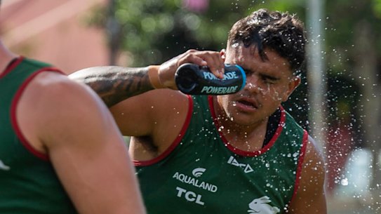 The mercury soared as Souths players trained on Friday morning.