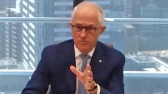 Former prime minister Malcolm Turnbull appeared at the royal commission into robo-debt via video link.