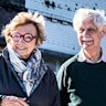 Michael Waterhouse and Kathryn Greiner, two of the six complainants, at a bus stop outside Waverley Bus Depot on Oxford Street in Bondi Junction.