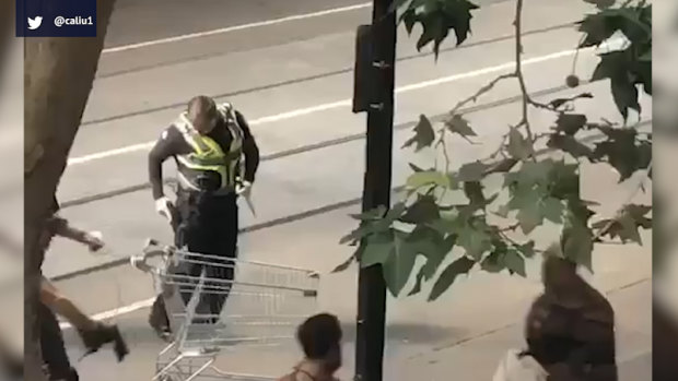 Michael Rogers used a shopping trolley in an attempt to foil Hassan Khalif Shire Ali's November 9 attack.