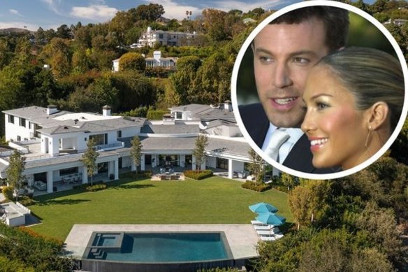 The Affleck family in mansion in Bel Air, known as the Bellagio Estate.
