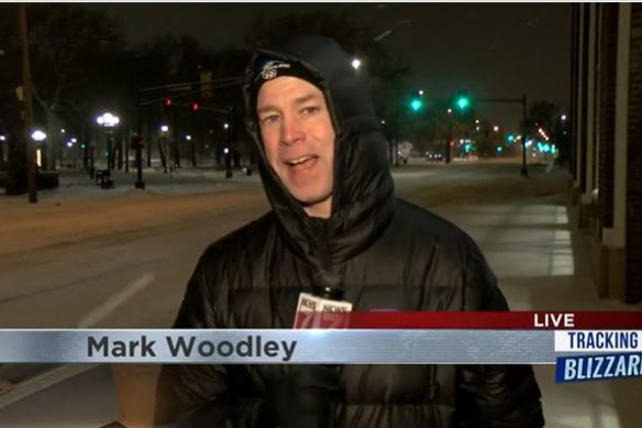 Sports reporter turned blizzard correspondent Mark Woodley.