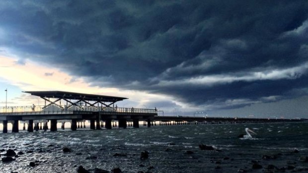 A storm brews over Woody Point at Redcliffe, north of Brisbane in this file image.