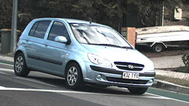 The light-blue Hyundai Getz seized following the fatal stabbing.