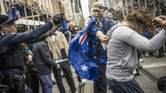 Scenes from the March for Australia protest.