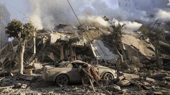 The aftermath of Israeli strikes on Lebanon.