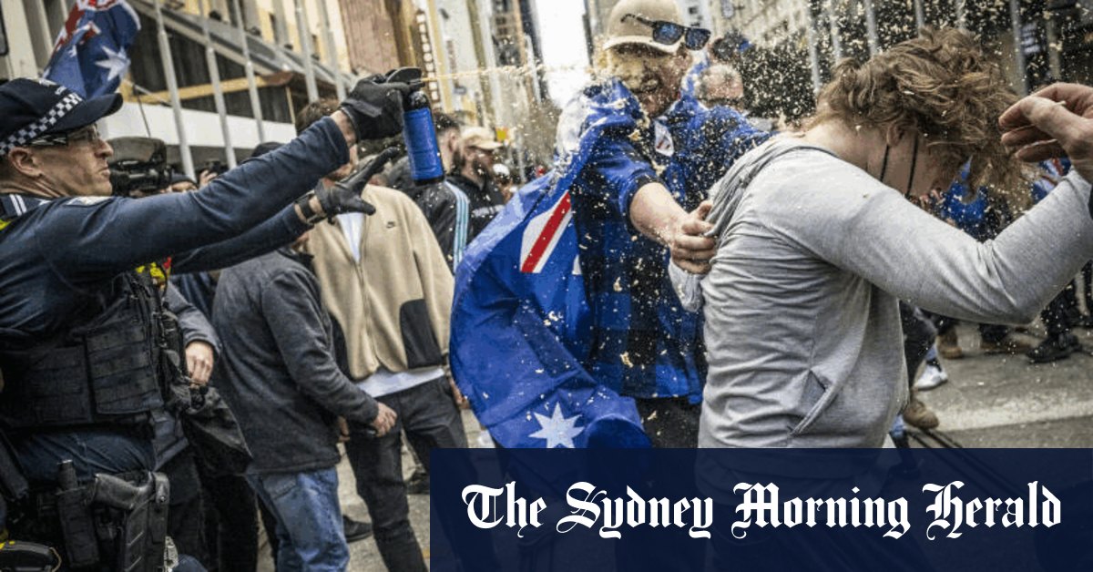 Neo-Nazis lead violent anti-immigration march as clashes break out in CBD