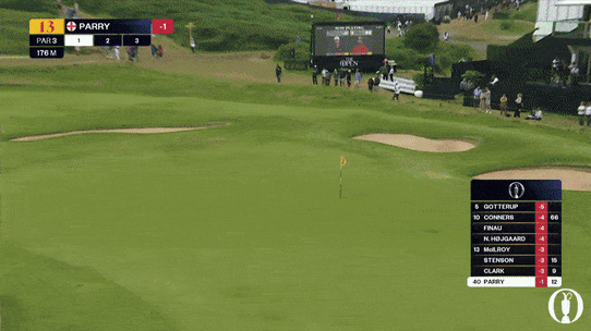 John Parry hits a hole-in-one at the British Open.