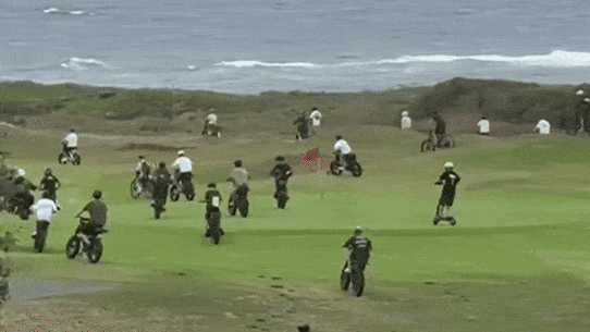 Dozens of young e-bike riders seen at Long Reef Golf Club, Collaroy on Friday, January 16, 2026.