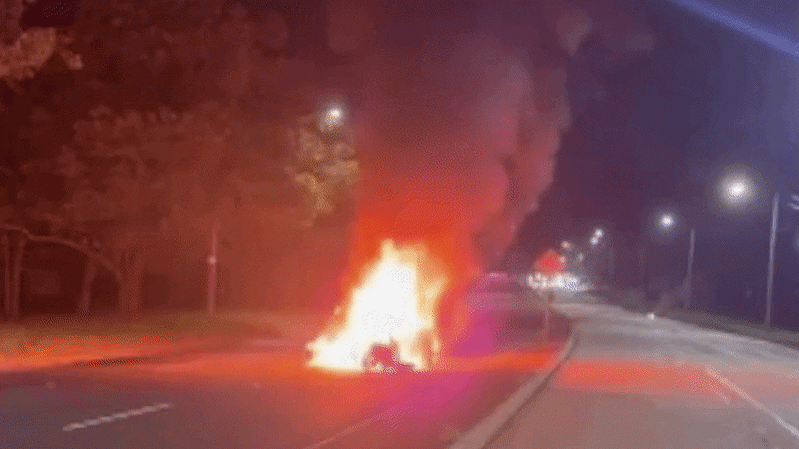 BMW split in two in fiery Hume Highway collision