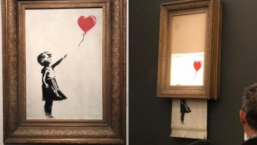 Banksy Painting Destroyed In Artist S Prank At Sotheby S Auction