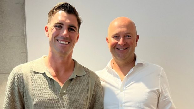 Australia cricket captain Pat Cummins (left) and Marek Ristwej.