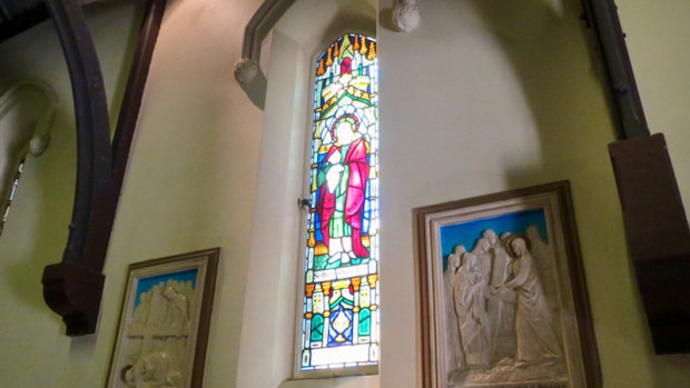 An example of the stained glass inside the All Saints' Anglican Church.