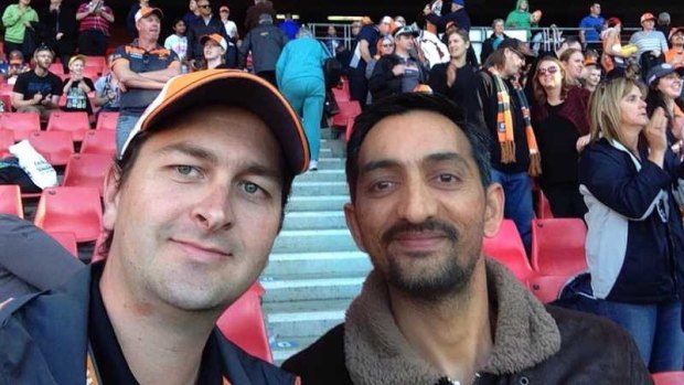 Krushnakant Maru attends his first GWS Giants game.