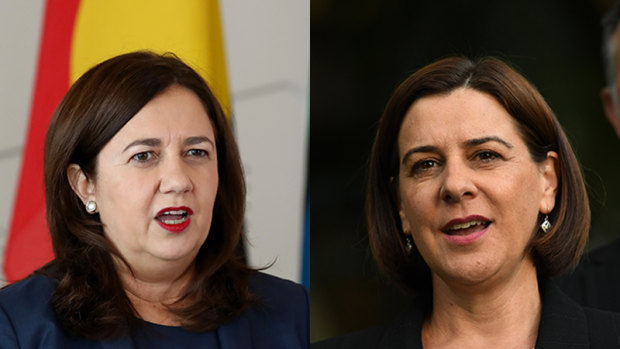 Queensland Premier Annastacia Palaszczuk (left) and Opposition Leader Deb Frecklington.