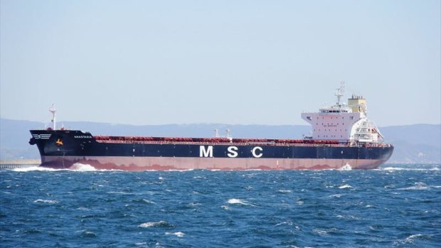 MSC's ship Anastasia is stranded with Australian coal in Bohai Bay. 