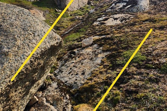Dalaroo Metals has defined the principal structural architecture at its Blue Lagoon rare earths project in southern Greenland, identifying fault (pictured) and vein orientations similar to a nearby discovery.