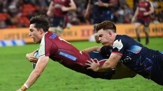 Jock Campbell was among the scorers as the Reds beat the Rebels by four points in Brisbane.