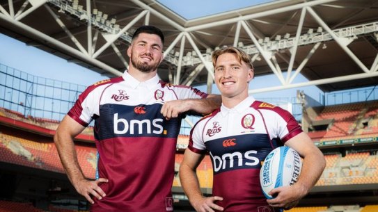 Queensland Reds co-captains Liam Wright and Tate McDermott.