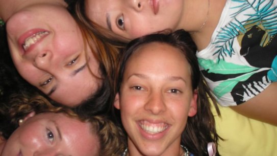 Cayla Dengate and her besties from first year university in Bathurst (clockwise from bottom left) Mik, Michelle, Casey and Cayla.