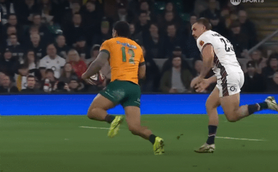 Len Ikitau’s flick-pass puts Peter Jorgensen into space and away for the match-winning try.