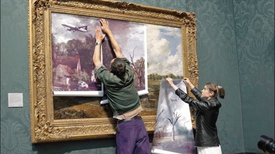 Climate art protests have the the UK, Europe and Australia.