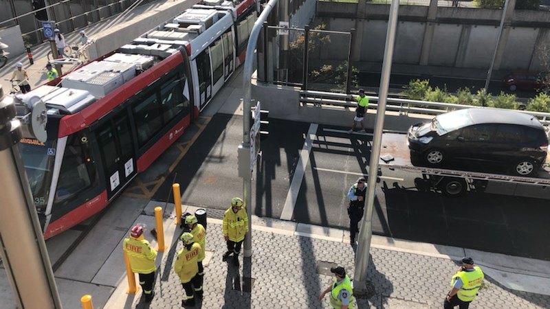 Light Rail Tram And Car Collide In Inner Sydney