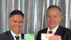 Bill Shorten (right) has worked closely with former NSW Digital minister Victor Dominello (left) to rethink citizen data sharing. 