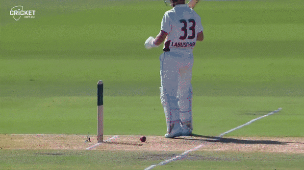 Marnus Labuschagne’s unsightly dismissal in the first innings of the Sheffield Shield final.