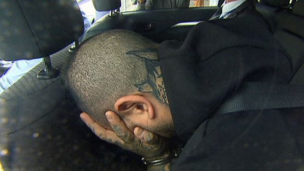 Aaron Ong as he was driven to Melbourne Magistrates Court on Wednesday.