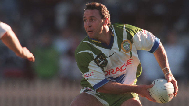 Ricky Stuart in his playing days with the Canberra Raiders.